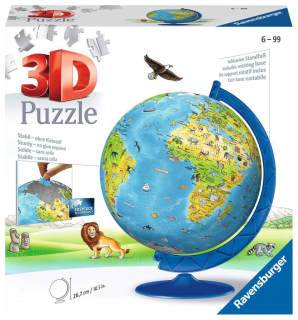 Gyermek földgömb (angol) - 3D puzzle - 180 db
