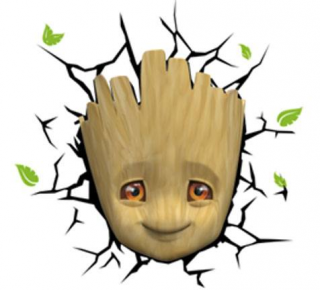 Marvel 3D - Fény - Baby Groot arc 3D