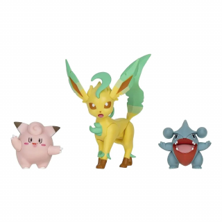 Pokémon - Harci figura készlet (Clefairy, Gible, Leafeon)