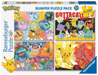 Pokémon - Puzzle - Bumper Puzzle Pack - 4 x 100 db