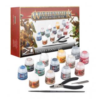 Warhammer: Age Of Sigmar - Tartozékok - Festékek + szerszámok készlet