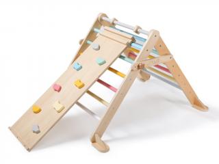 Növekvő Montessori Pikler-féle háromszög 68 cm 2 az 1-ben rámpával - fresh szett