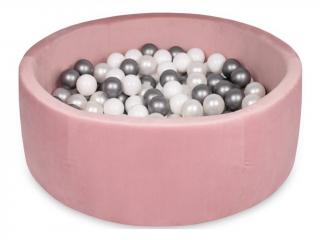 Száraz gyerekmedence 90x30 200 db labdával prémium minőségben szín: Rózsaszín