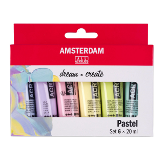 Amsterdam akril festékek - 6 x 20 ml-es készlet - pasztell festékek ()