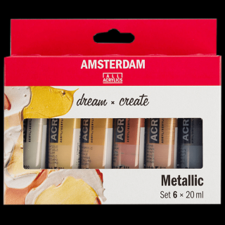 Amsterdam akril festékek - 6 x 20 ml készlet - Metallic