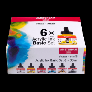 Amsterdam Basic akril tintakészlet 6 x 30 ml (Amsterdam Basic)