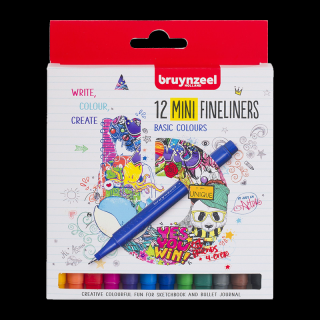 Bruynzeel Fineliners Basic Mini Marker készlet - 12db