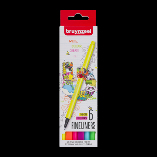 Bruynzeel Fineliners Marker készlet 6db - Neon (Bruynzeel)