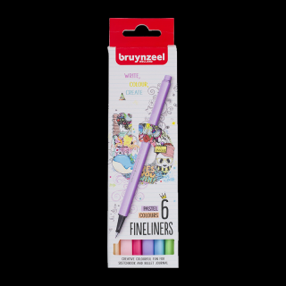 Bruynzeel Fineliners Marker készlet 6db - Pastel (Bruynzeel)
