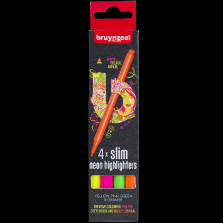 Bruynzeel markerek vékony 4db - Neon