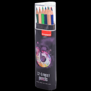 Bruynzeel színes ceruza készlet - Fényes - 12 + 6 db!
