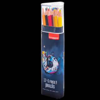 Bruynzeel színes ceruza készlet - Sötét -12 + 6 db!