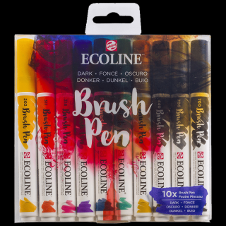 Ecoline akvarell tollak - készlet 10 db - Dark (TalensEcoline)