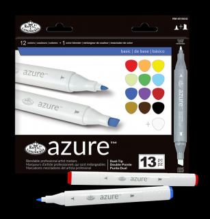 Filctoll készlet, AZURE Premium Marker-Basic color, 12+1 db