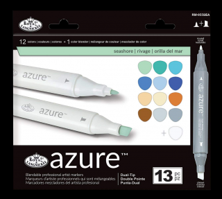 Filctoll készlet, AZURE Premium Marker-Seashore, 12+1 db