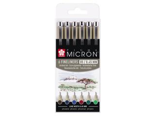 Kreatív tollak Pigma® Micron Sakura 05/0.45mm – készlet 6 db  ()