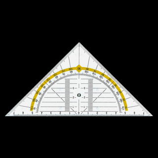 Leniar geometriai háromszög szögmérővel - 16cm (Leniar)