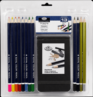 Royal Langnickel színes ceruzák és sketchbook – készlet 13 db