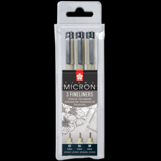 SAKURA Pigma Micron műszaki rajztoll készlet - 3 db - 02, 04, 08 ()