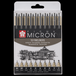 SAKURA Pigma Micron műszaki tollkészlet - 10db (SAKURA Pigma)