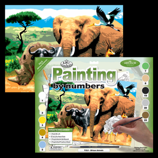 Számozott kifestő A3 formátumban - Afrikai állatok