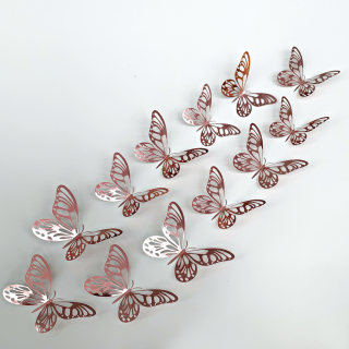 Falmatrica  Fémes lepkék - Rózsaszín  12 db 8-12 cm