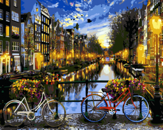 Festés számok szerint kép kerettel  Amszterdam  40x50 cm