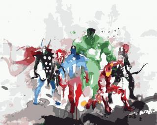 Festés számok szerint kép kerettel  Avengers 2  40x50 cm