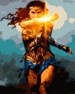 Festés számok szerint kép kerettel  Wonder Woman  40x50 cm