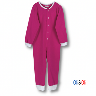Gyermek pizsama - overall Oli&Oli - sötét rózsaszín színű 74
