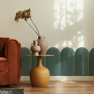 Kárpitozott panel - Íves - 30x60cm Azúrkék