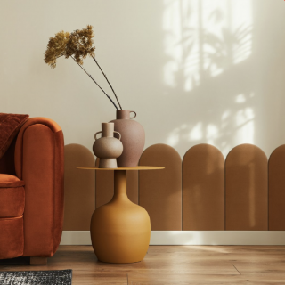 Kárpitozott panel - Íves - 30x60cm Mézsárga