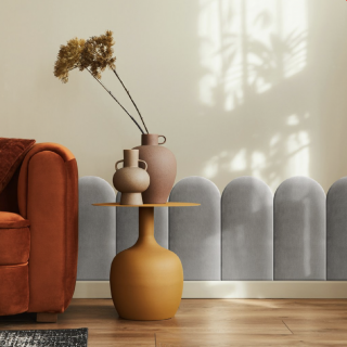 Kárpitozott panel - Íves - 30x60cm Szürke