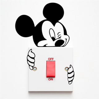 Matrica kapcsolóra  Mickey Mouse 3  9x9cm