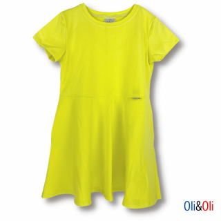 Rövid ujjú gyerekruha Oli&Oli - Sárga neon színű 104
