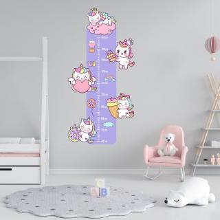 Textil falmatrica "Gyermek mérő - Unikornisok"