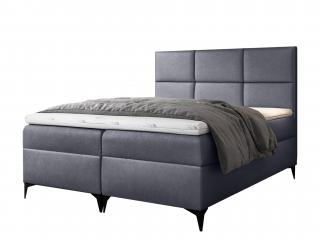 FAVA kárpitozott boxspring ágyneműtartós ágy fedőmatraccal - sötétszürke Fancy Méret: 140x200