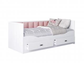 HERMES ágyneműtartós ágy matracokkal 80x200 - rózsaszín