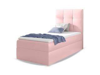 Rózsaszín MINI 2 egyszemélyes kárpitozott boxspring ágy 90x200 Felnyitás: Balos