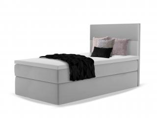 Szürke MINI 1 kárpitozott boxspring ágy ágyneműtartóval 90x200 Felnyitás: Balos