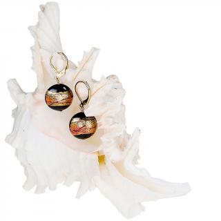 Mystery fülbevalók 24 karátos arany díszítésű Lampglas gyöngyökből