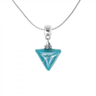Turquoise Triangle nyakék színtiszta ezüsttel a Lampglas gyöngyben