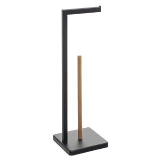 5five 160925B Natureo WC-papír tartó álló, tartalék papír tartóval, fekete