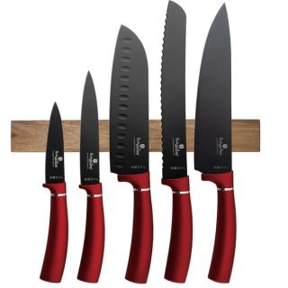 Berlinger Haus BH-2886 Burgundy 6 részes késkészlet akácfa mágneses fali tartóval