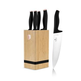 Berlinger Haus BH-2970 Black Rose Collection késkészlet 6 db-os bambusz tartóval