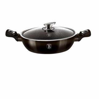 Berlinger Haus BH-6608 Shiny Black alacsony lábas fedővel 24 cm