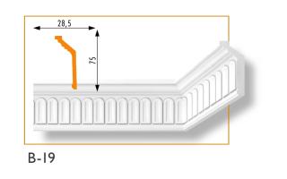 B-19 mintás polisztirol díszléc 28x75 mm