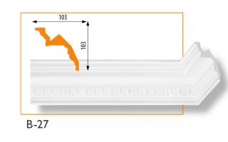 B-27 mintás polisztirol díszléc 103x103 mm
