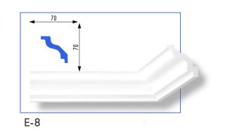 E-08 polisztirol díszléc 70x70 mm