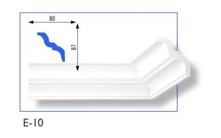 E-10 polisztirol díszléc 80x87 mm